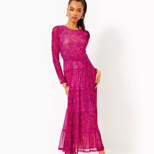 Lilly Pulitzer Izabella Midi Dress in Passion Pink